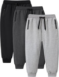 Gihuo Boys Sweatpants Athletic Joggers with Zipper Pocket