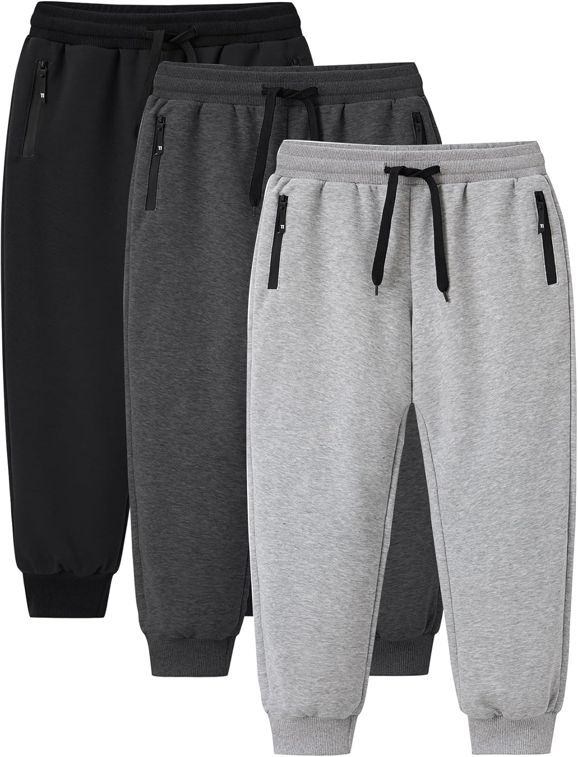 Gihuo Boys Sweatpants Athletic Joggers with Zipper Pocket