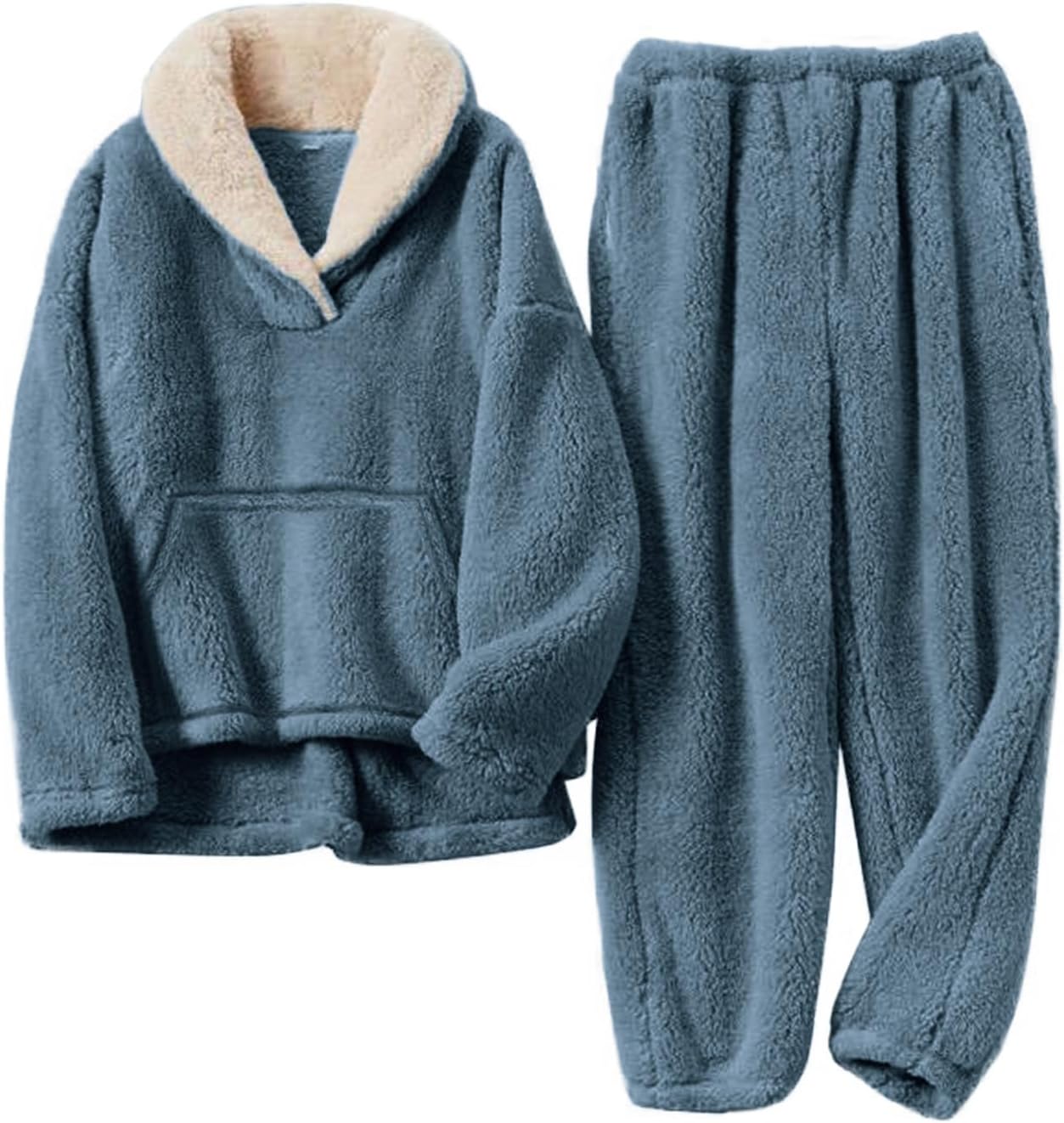 Fluffy Pajamas Set for Women - Cozy Fleece Sleepwear