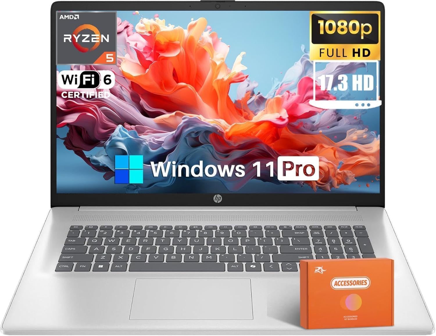 HP 17 inch Business Laptop with AMD Ryzen 5 Performance