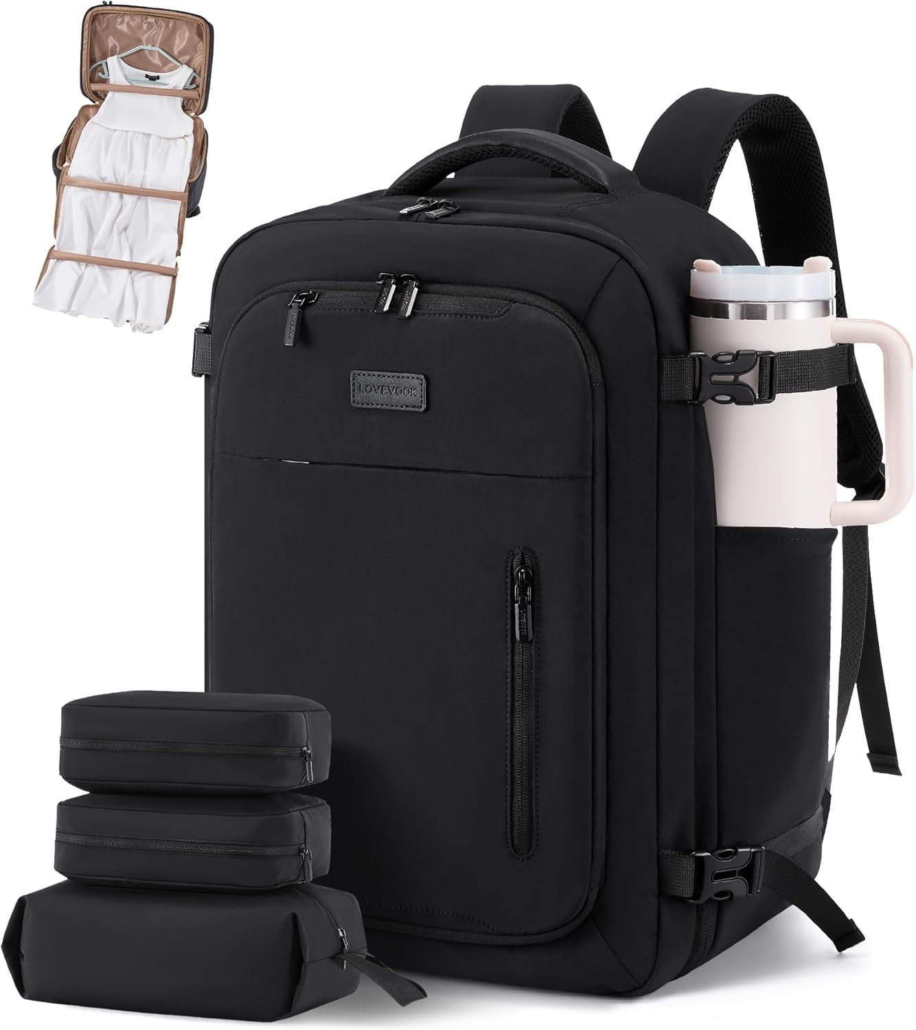 LOVEVOOK Travel Backpack with Garment Bag for Easy Packing