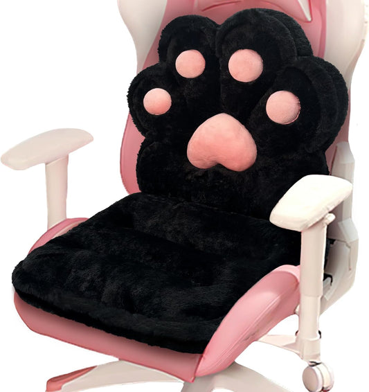 Kawaii Cat Paw Gaming Chair Cushion - Comfy Plush Seat