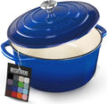 Enameled Cast Iron Dutch Oven 7.7 Quart - Durable, Oven Safe