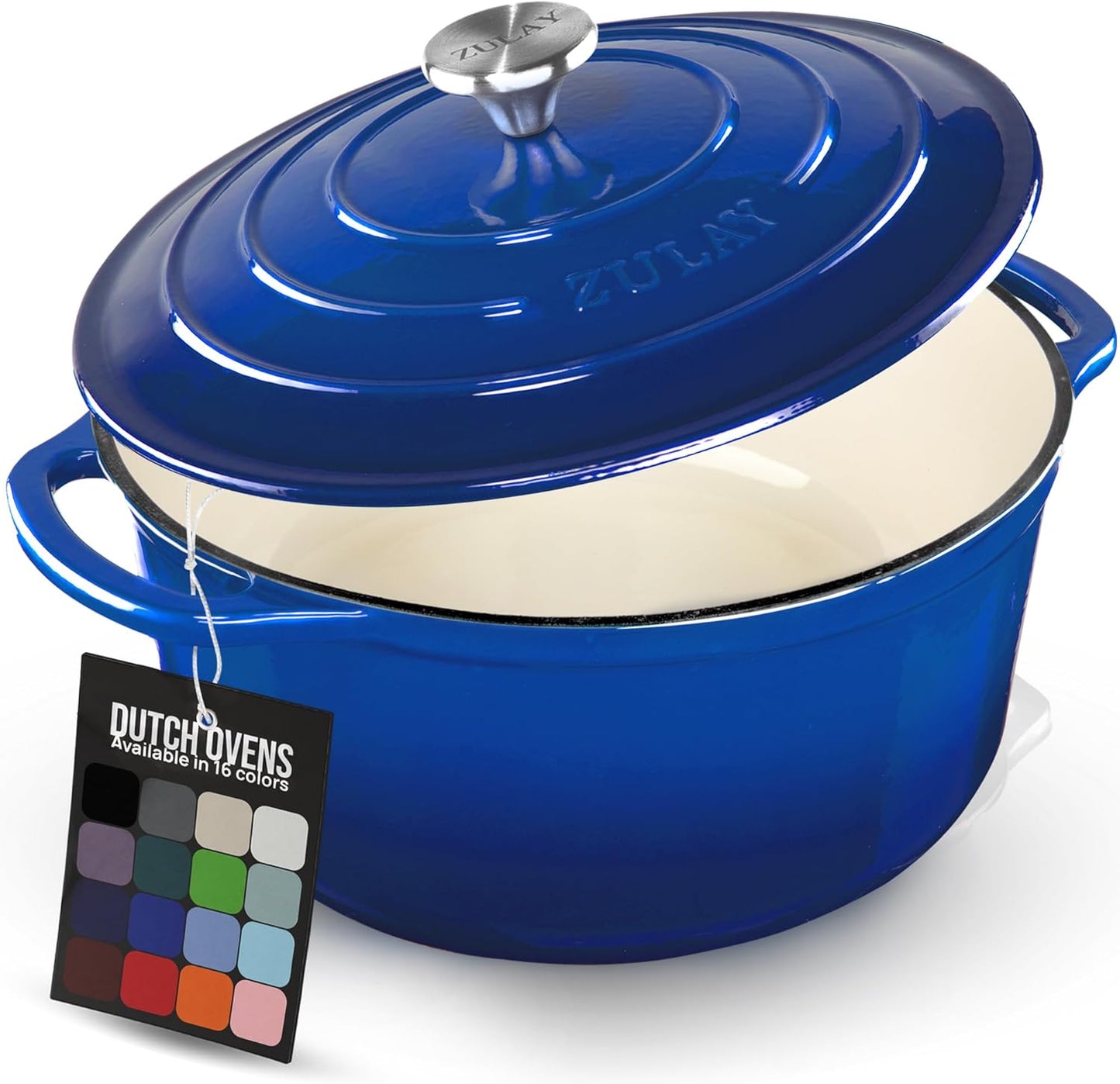 Zulay Kitchen 7.7 Quart Enameled Cast Iron Dutch Oven Pot