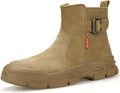 GLANOUDUN Welding Work Boots for Men - Slip On Steel Toe Protection is