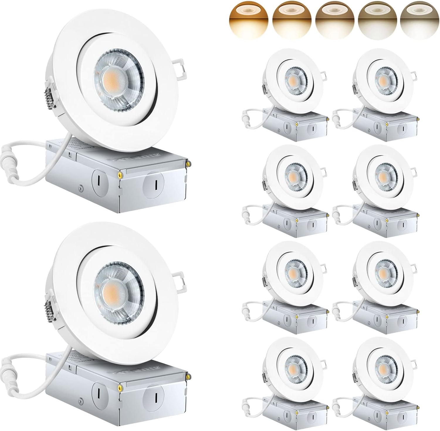 4 Inch LED Recessed Lights - Adjustable Eyeball Gimbal Design