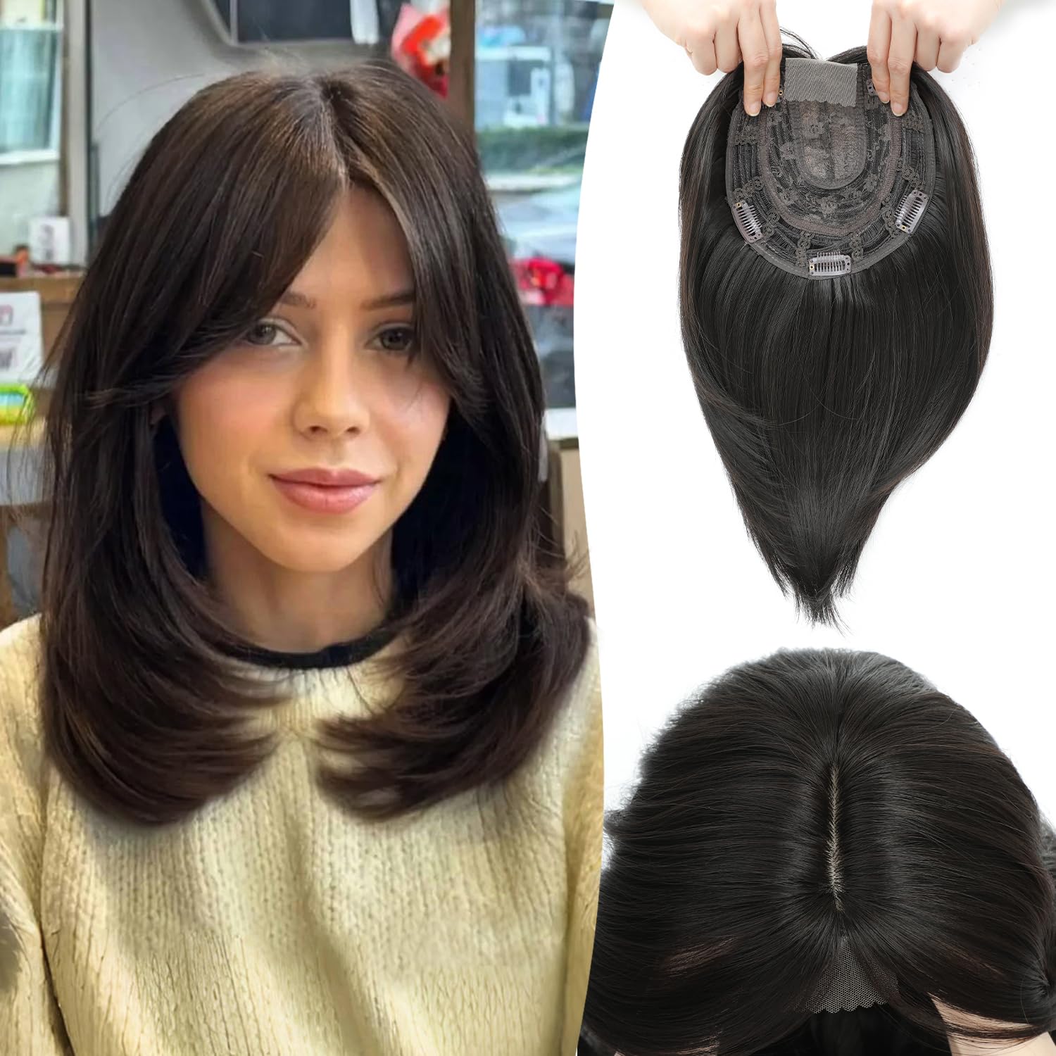 Hair Topper 12in Clip in Synthetic Hair Toppers for Women