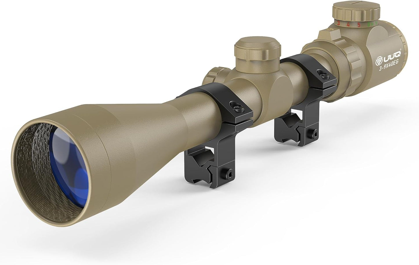 UUQ 3-9x40 Rifle Scope with Red/Green Illumination Features