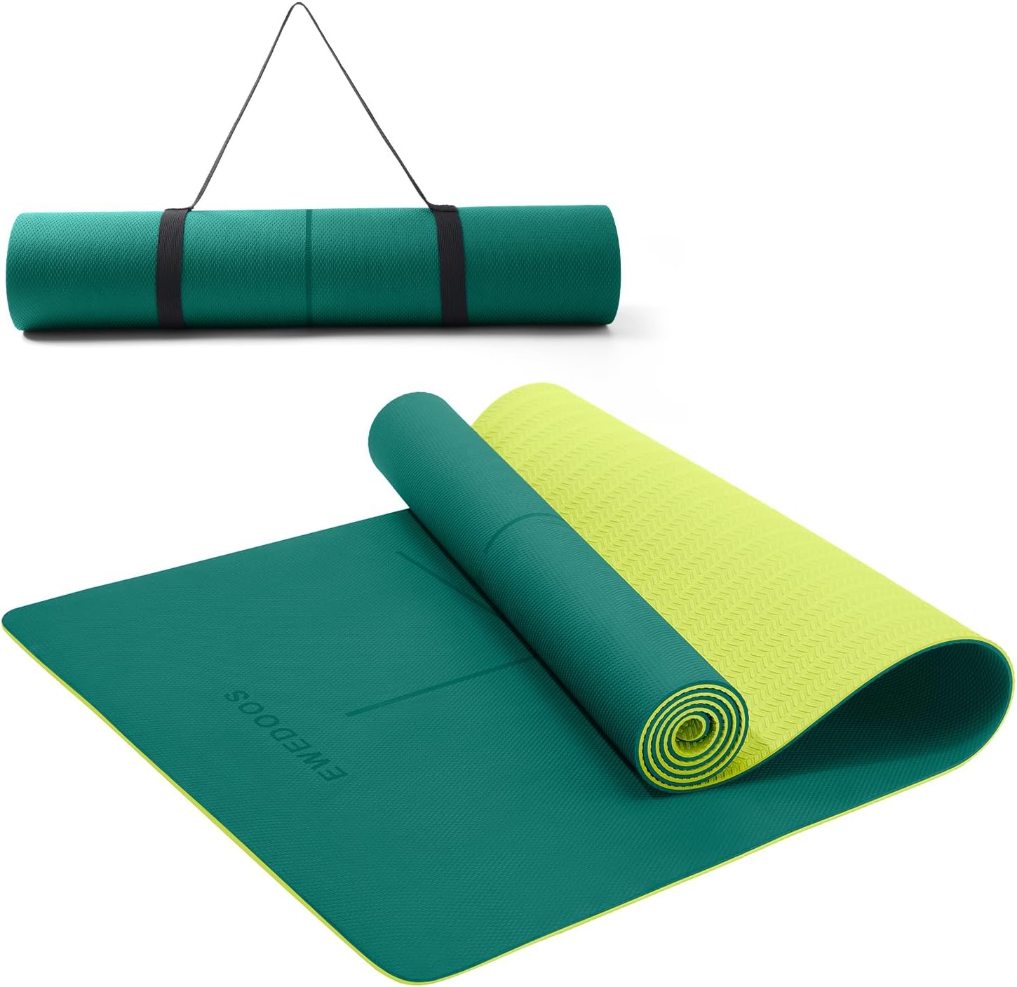 Ewedoos Eco Friendly Yoga Mat with Alignment Marks for Comfort