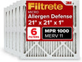 Filtrete 21x21x1 AC Furnace Air Filter MERV 11 - 6 Pack