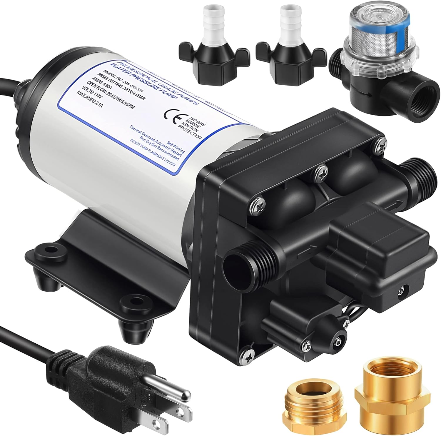 Water Pressure Booster Pump 5.5 GPM for Kitchen and Garden Use