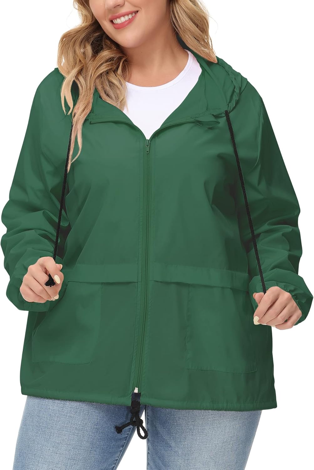 Plus Size Waterproof Raincoat for Women - Avoogue Windbreaker