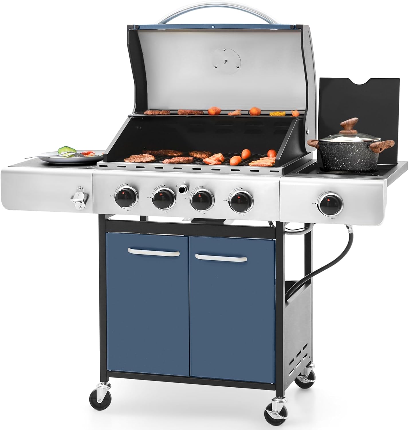 Sophia & William 4-Burner Gas BBQ Grill with Side Burner