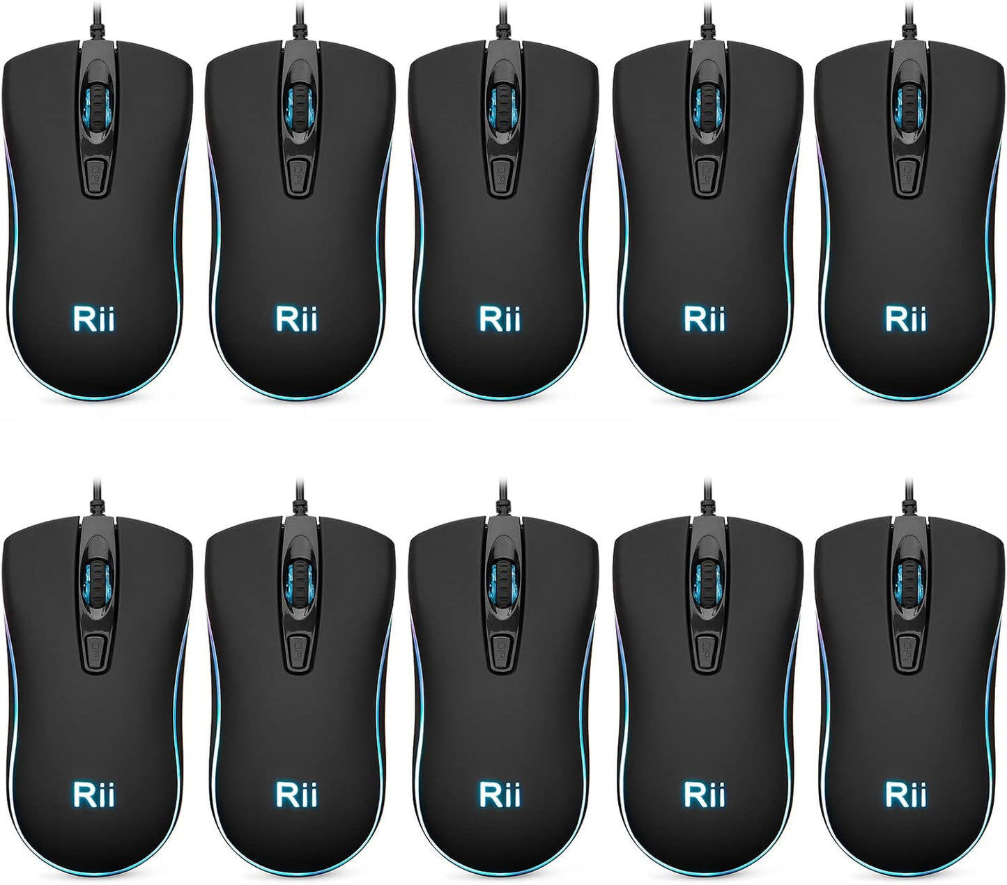 Rii Wired Mouse RM105 USB Optical Mice for PC and Laptop Use