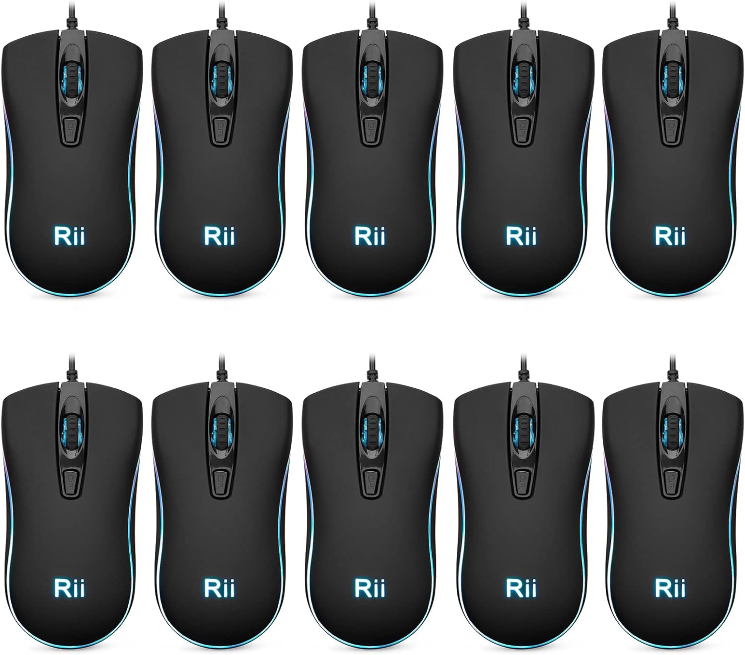 Rii Wired Mouse RM105 USB Optical Mice for PC and Laptop Use