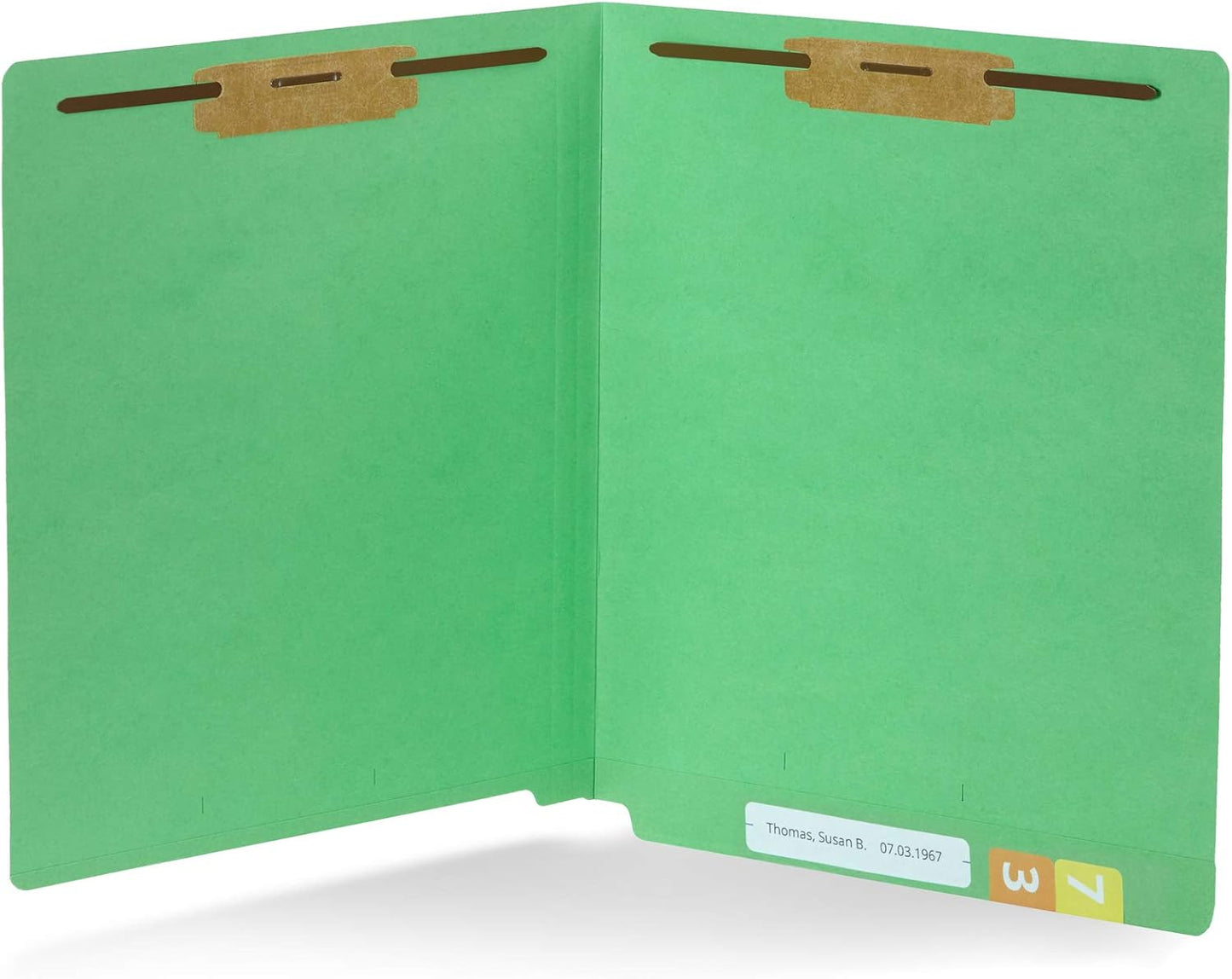 Durable Green End Tab Fastener File Folders for Office Use