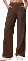 Wide Leg Pants Woman Stretchy Work Dress Pants - Comfortable Everyday