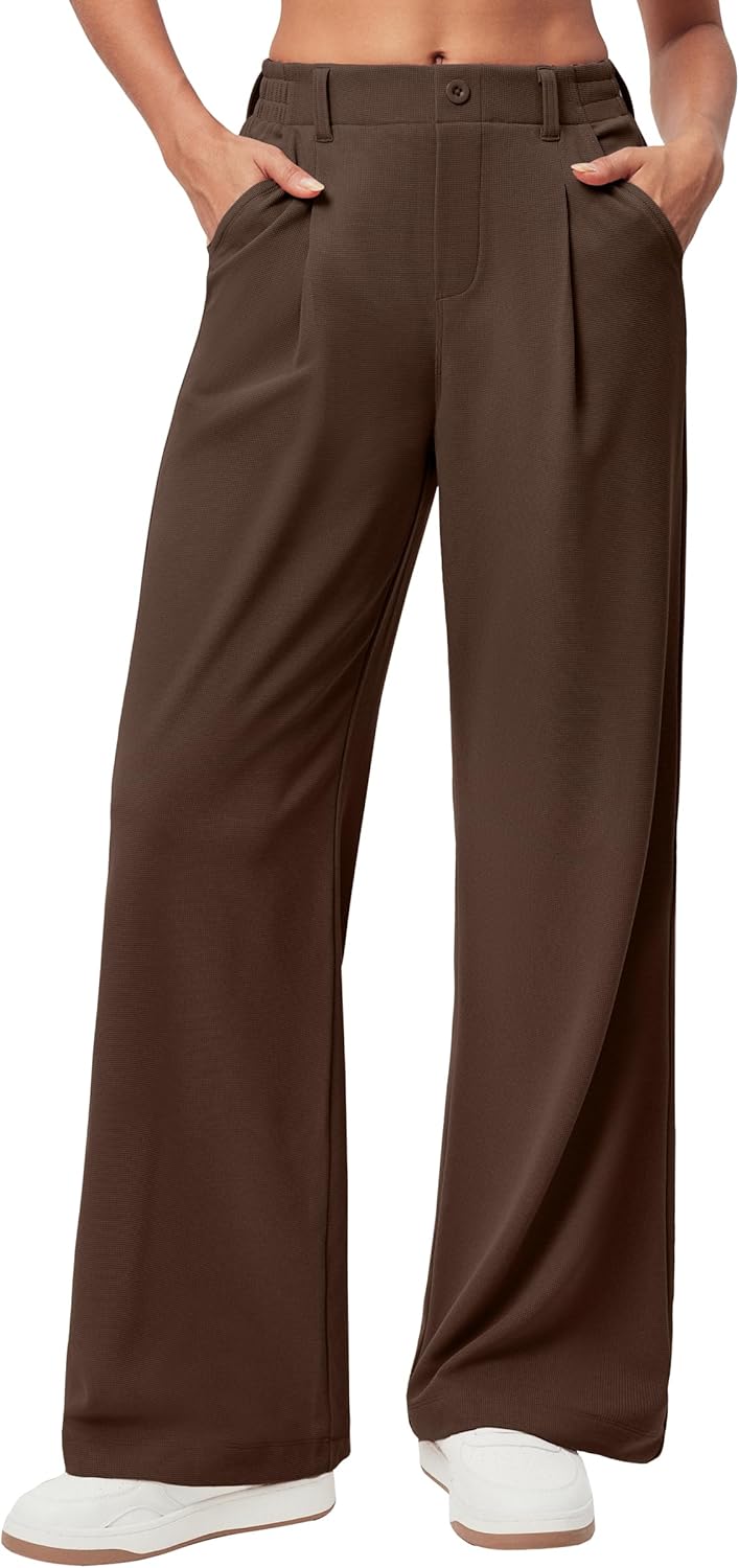 Ewedoos Wide Leg Pants for Women - Stretchy Work Dress Slacks