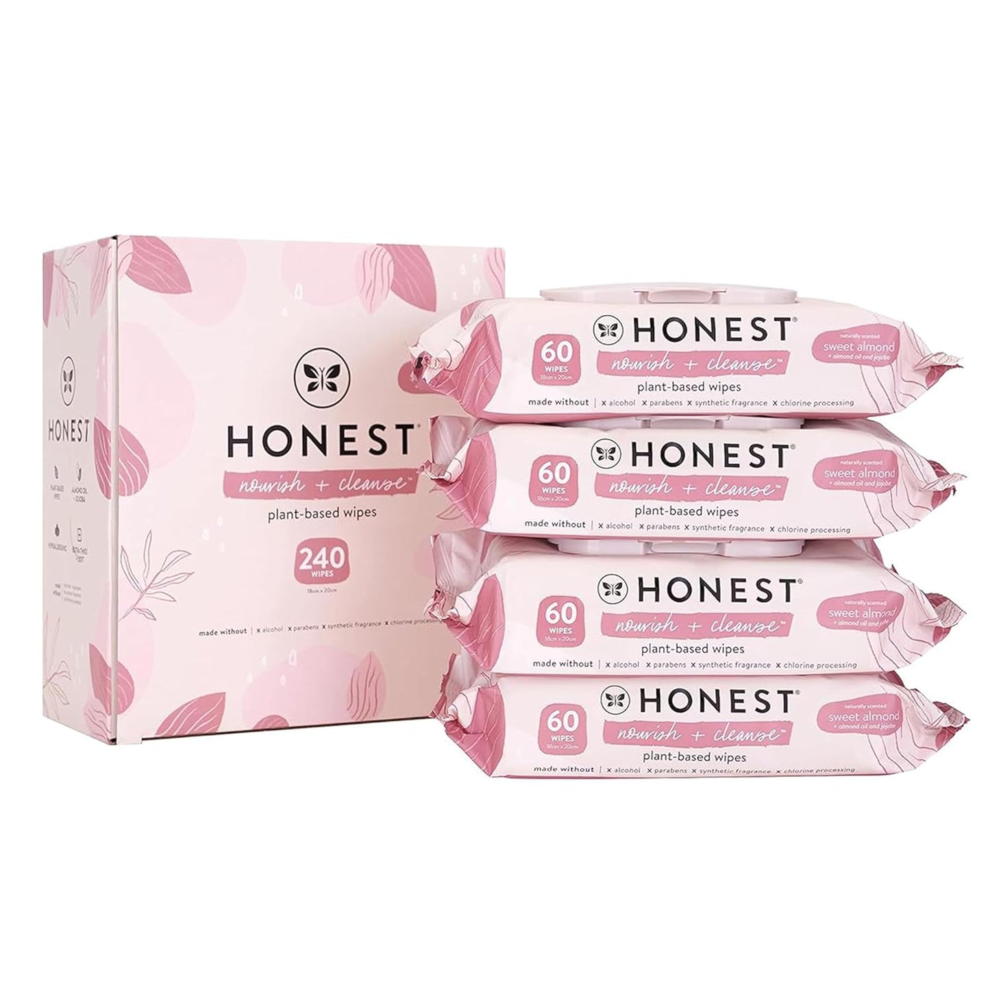 The Honest Co. Hydrating Wipes | 99% Water, Plant-Based | Sweet Almond
