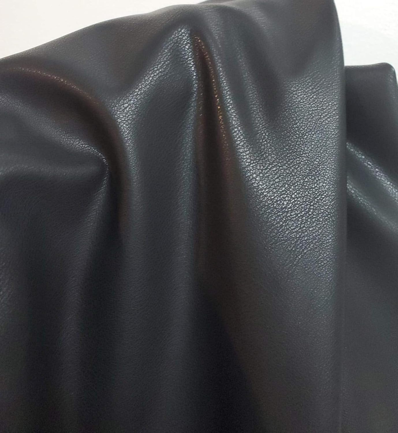 Black Thin Garment Faux Vegan Leather for Versatile DIY Projects