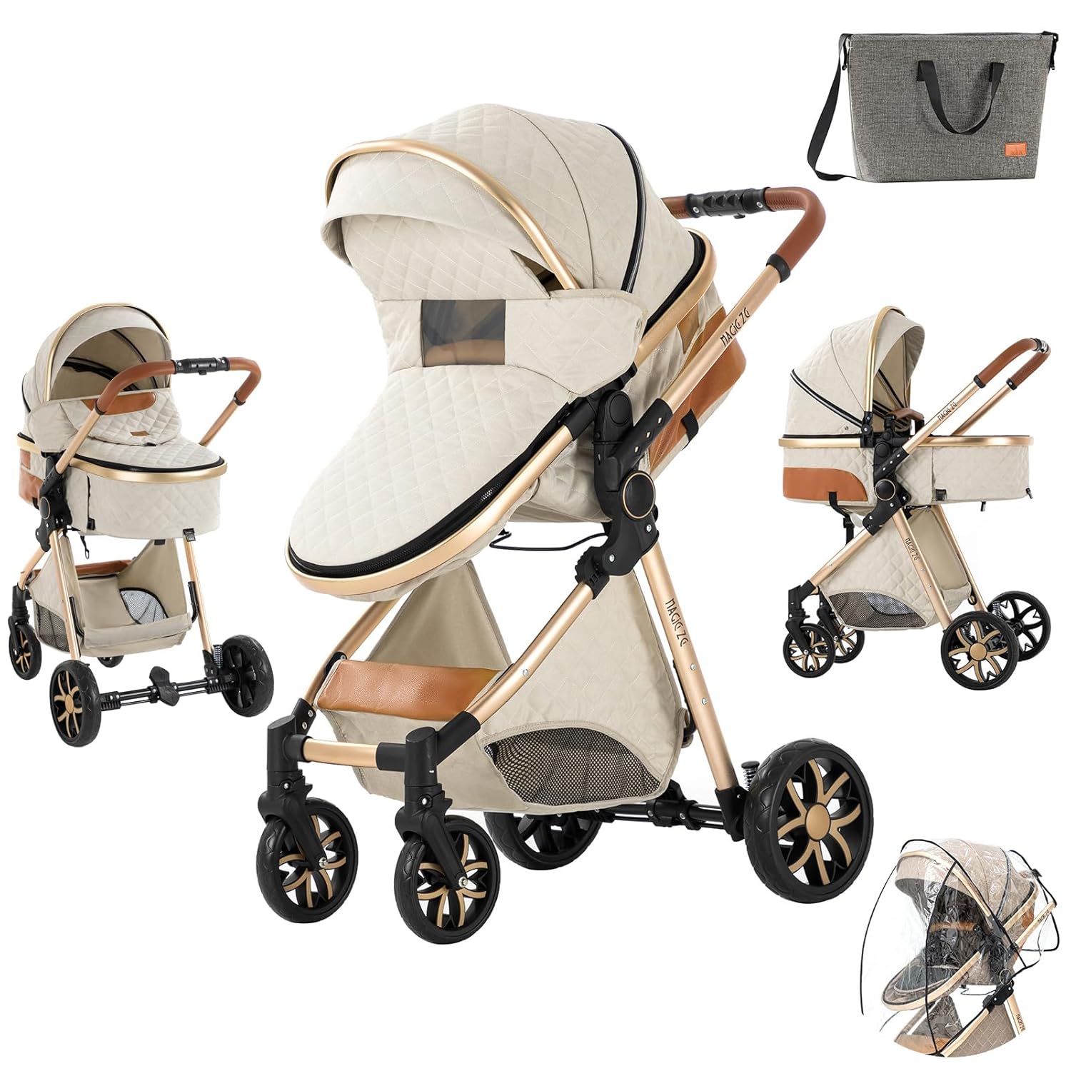 2 in 1 Baby Travel System Stroller with High Landscape Design