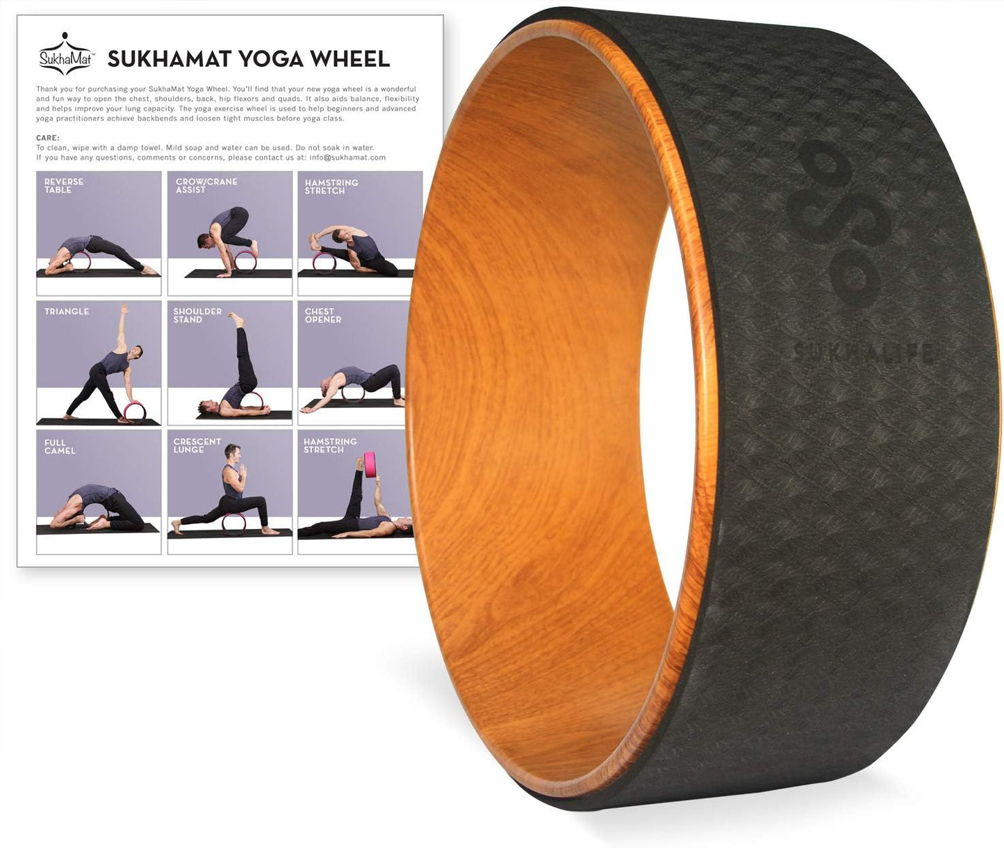 SukhaMat Pro Yoga Wheel - 12.5 - Deeper Poses, Back Pain Relief