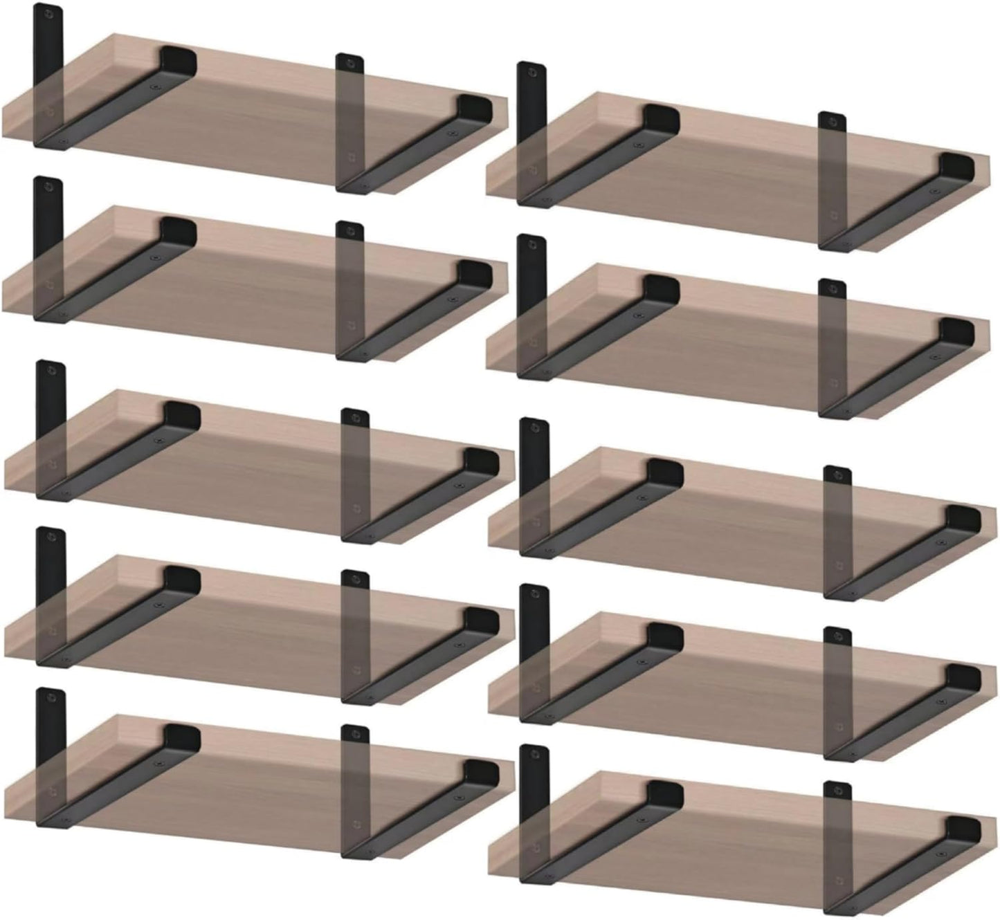 20 Pack Rustic Iron Wall Floating Shelf Brackets for Home Use