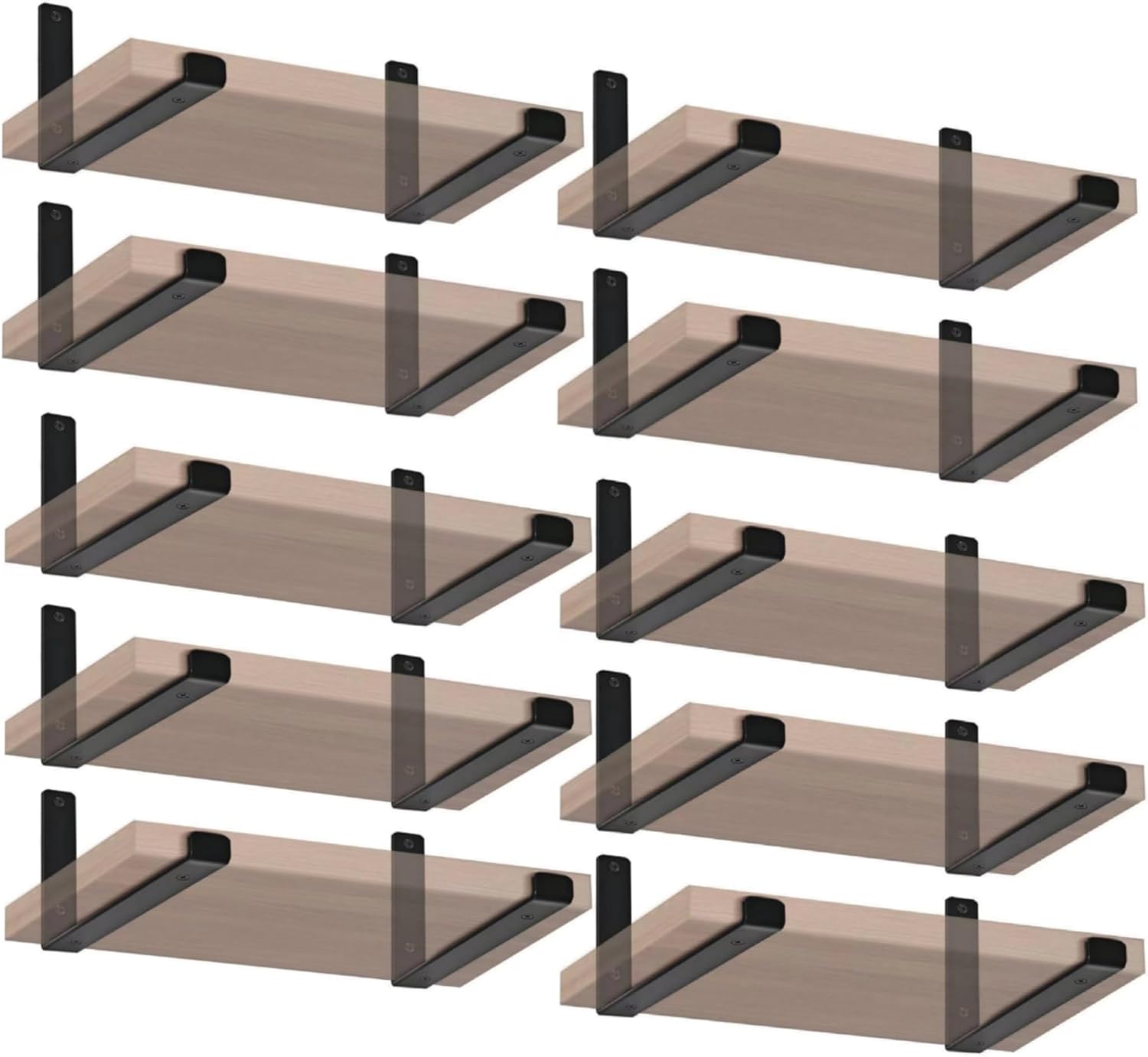 20 Pack Rustic Iron Wall Floating Shelf Brackets for Home Use