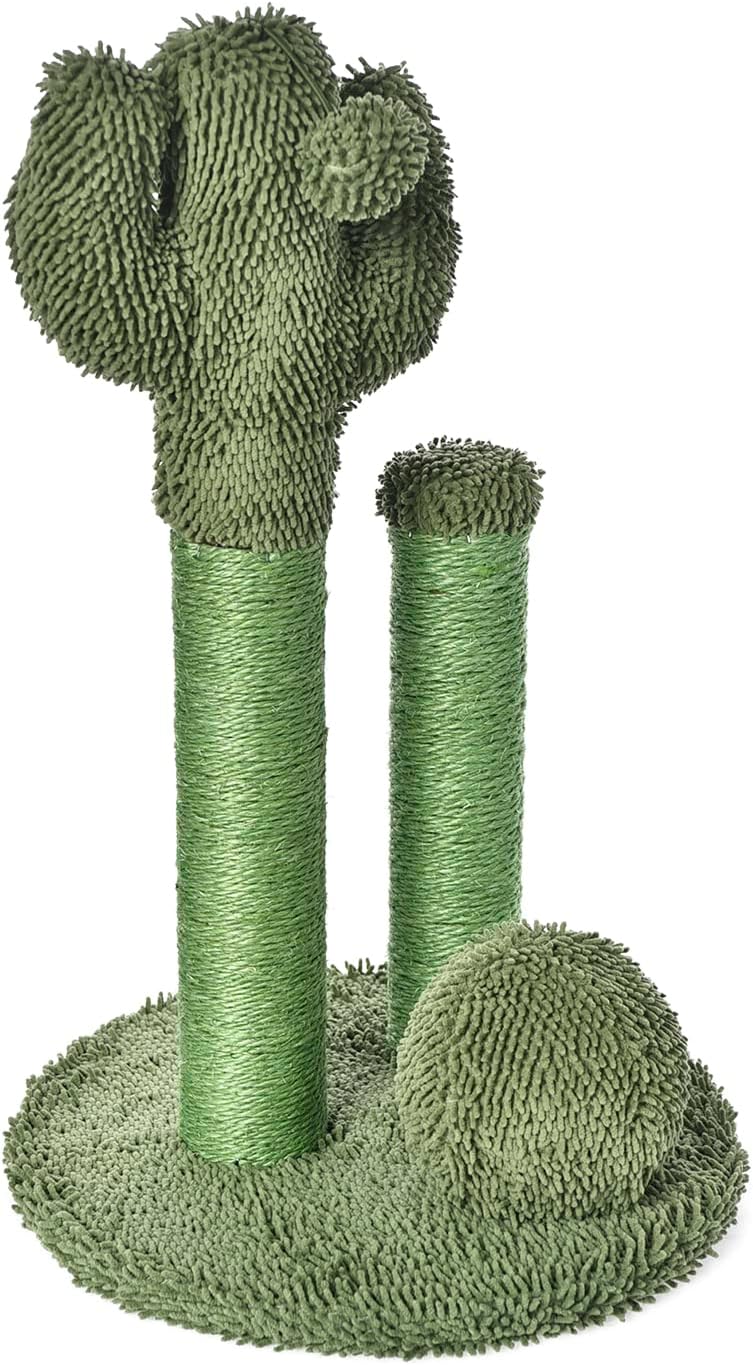 Indoor Cactus Triple Posts Cat Scratching Post with Ball Toy