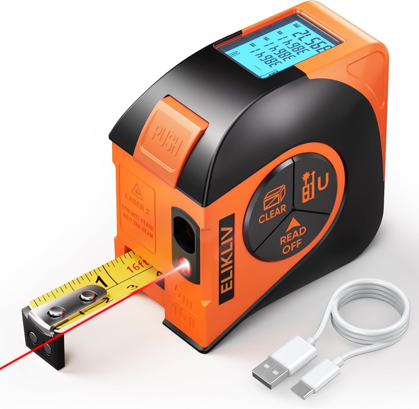 Elikliv Laser Tape Measure 197Ft Rechargeable for DIY Projects