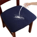 Waterproof Chair Seat Covers Set of 6 for Dining Room - Navy Blue