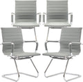 Ergonomic Office Desk Chair No Wheels Set of 4 for Comfort