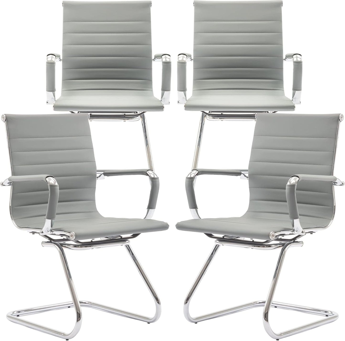 Ergonomic Office Desk Chair No Wheels Set of 4 for Comfort