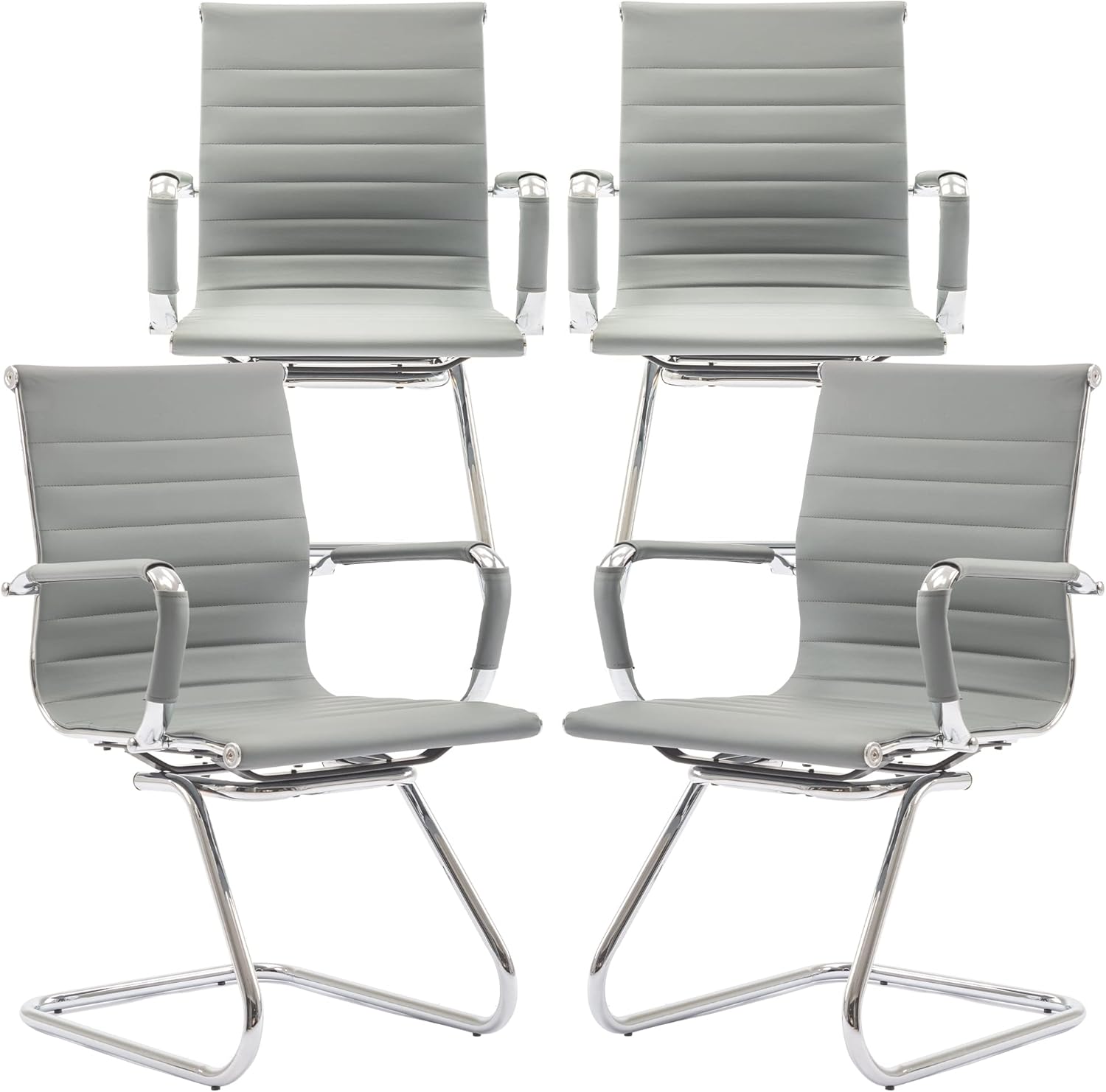 Ergonomic Office Desk Chair No Wheels Set of 4 for Comfort