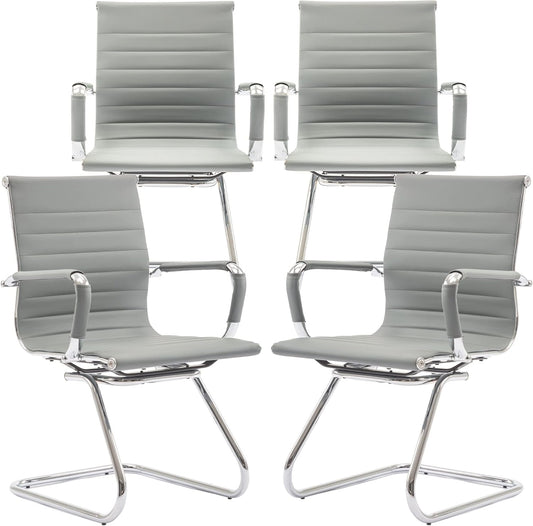 Ergonomic Office Desk Chair No Wheels Set of 4 for Comfort