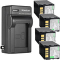 4000mAh Lithium-Ion 4-Pack Batteries with AC Charger - For JVC