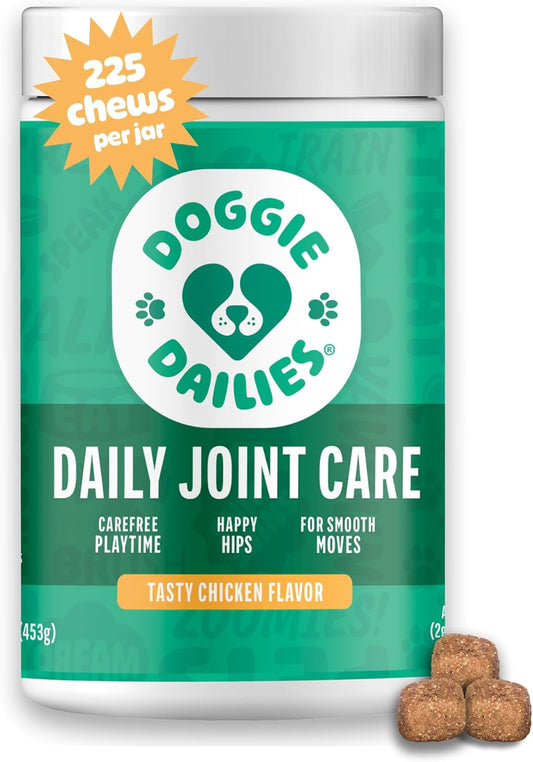 Doggie Dailies Hip and Joint Supplement for Dogs 225 Chews