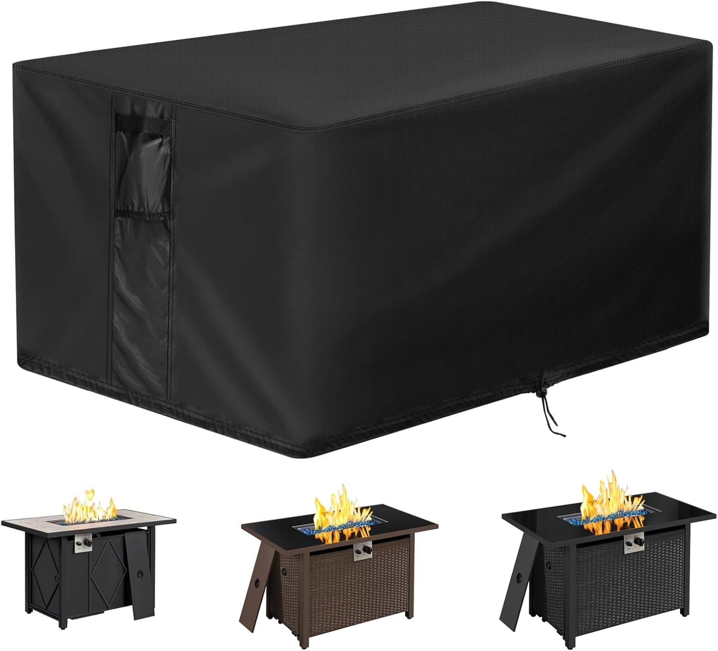 Fire Pit Cover Rectangle - Waterproof Gas Fire Pit Table Cover