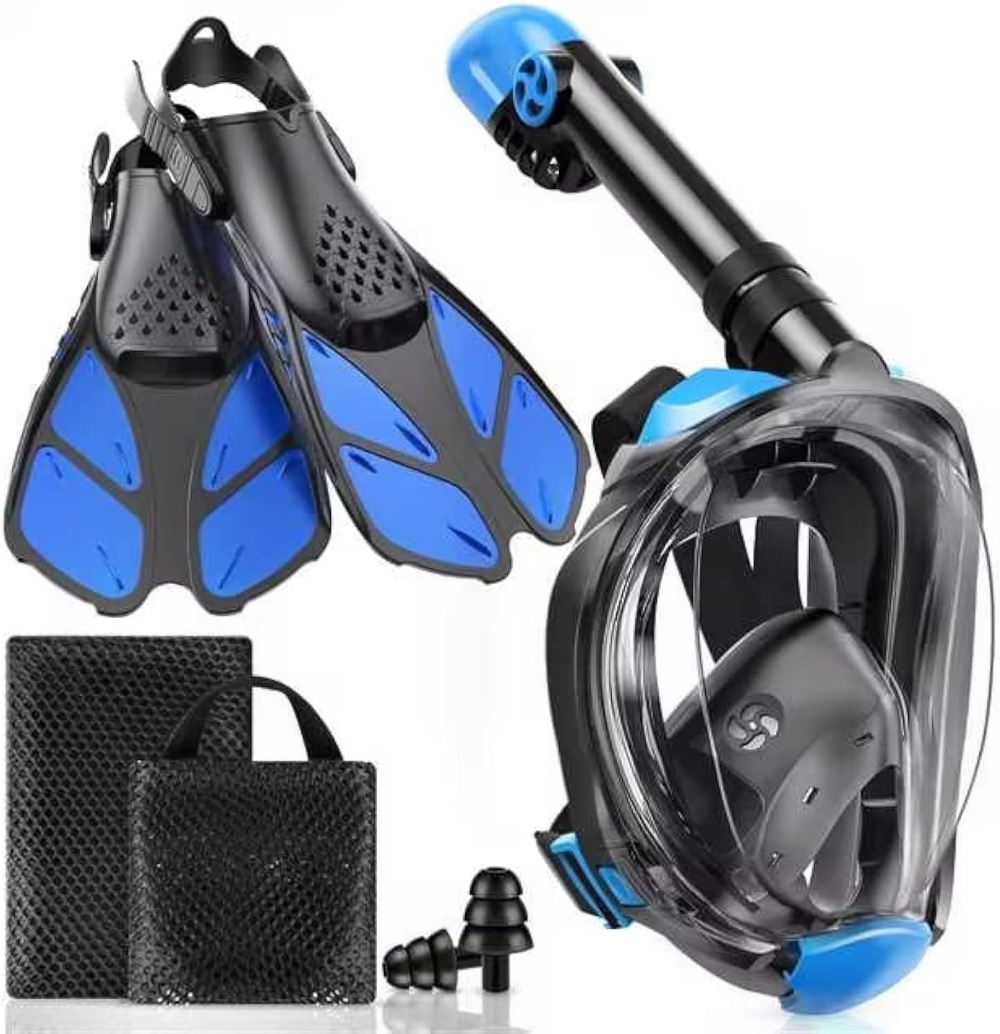 Viginsul: Ultimate Snorkel Set - Panoramic View & Anti-Fog Mask, Adjustable Fins