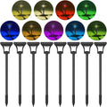 CINOTON 8 Pack RGBCW Solar Pathway Outdoor Lights - Colorful, Long-Run