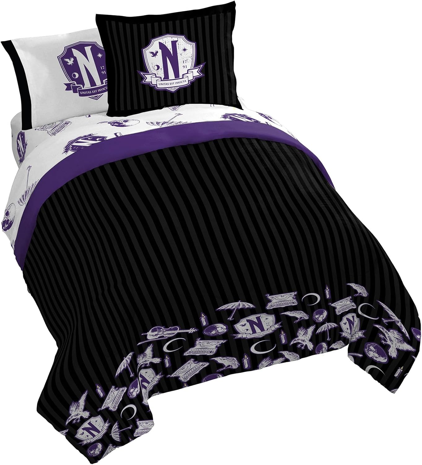 Jay Franco Wednesday Addams Queen Comforter Set for Kids