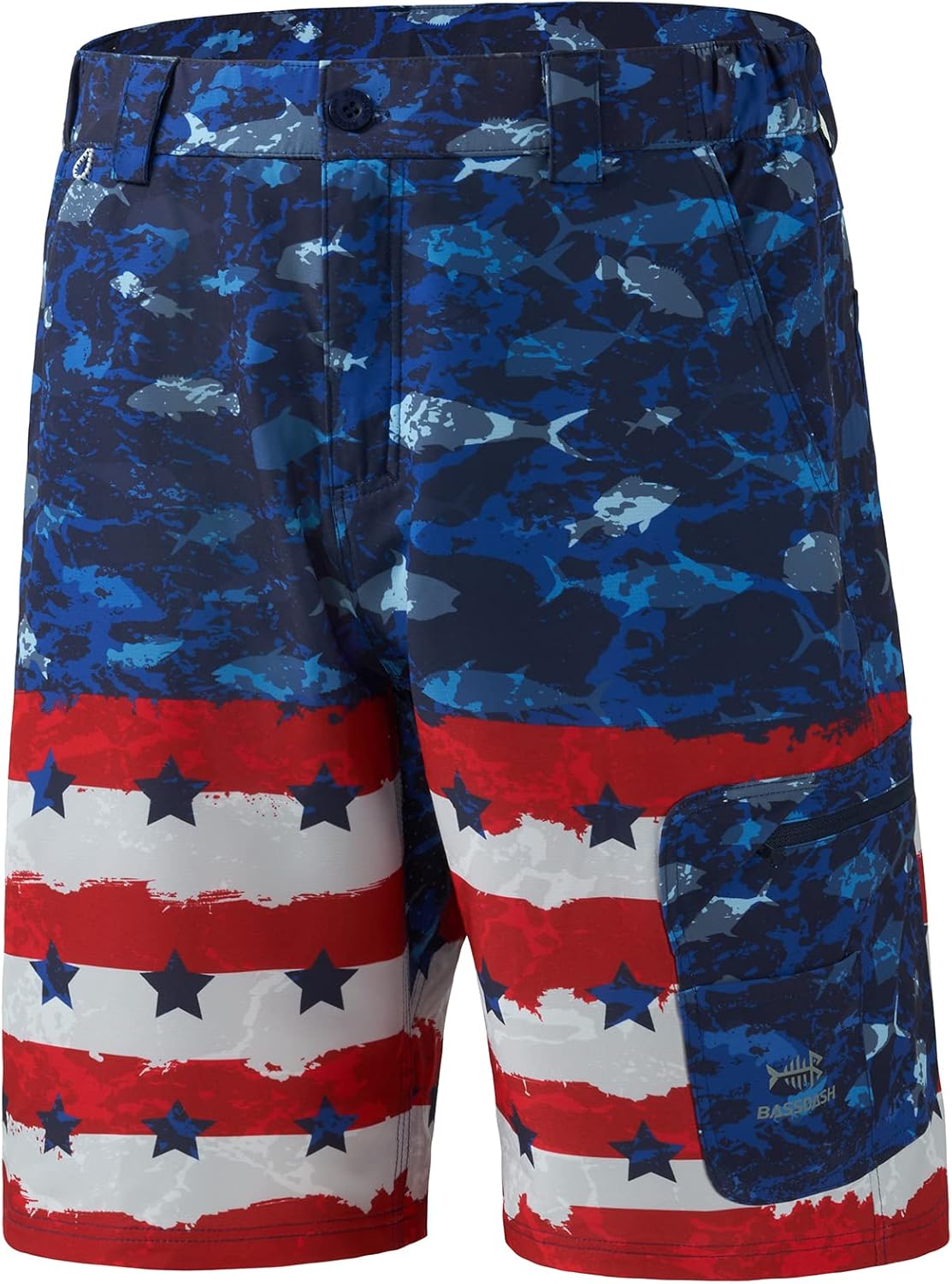 BASSDASH 10.5 Mens Fishing Cargo Shorts Quick Dry UPF 50
