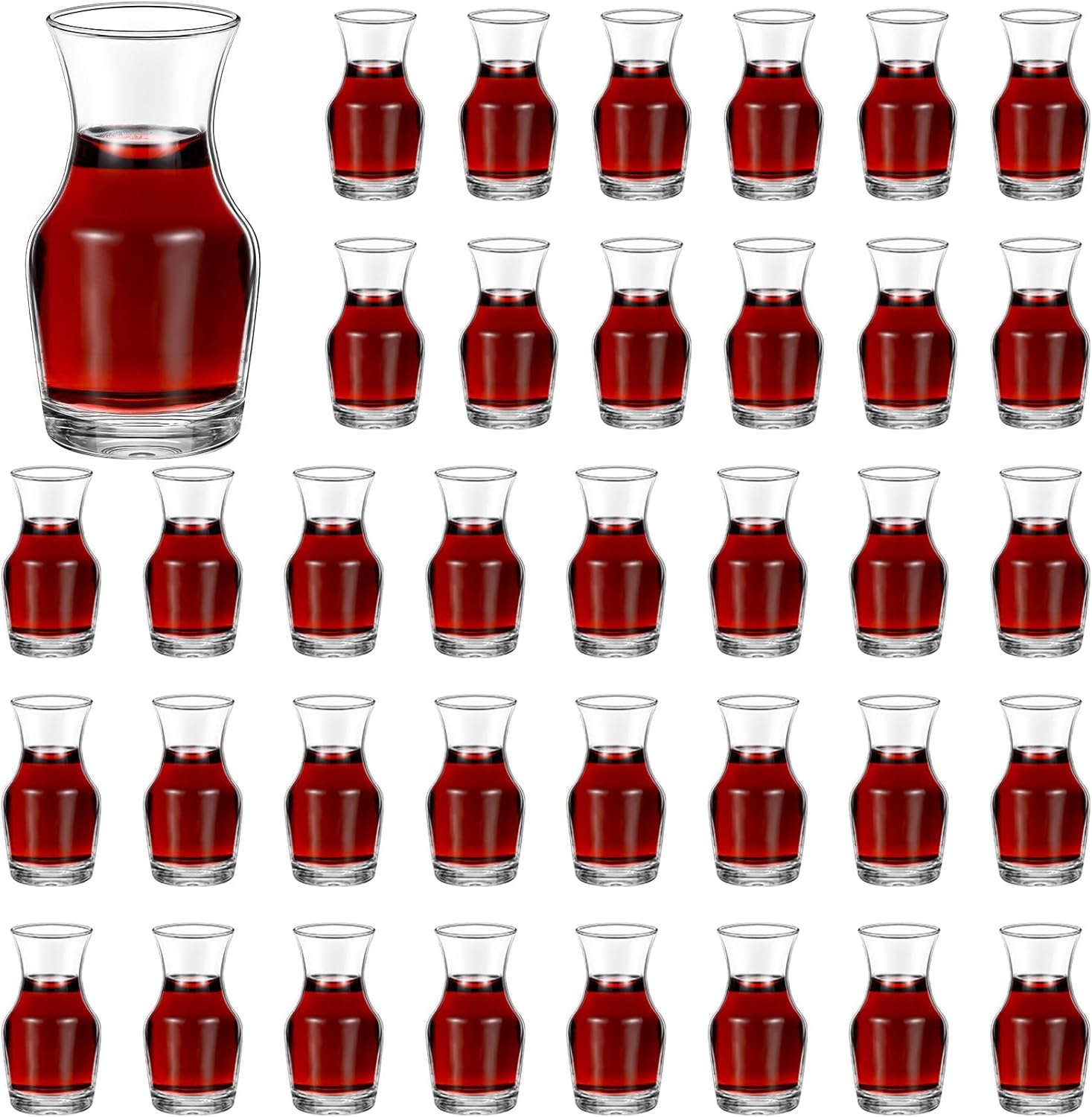 36 Pack Mini Wine Carafes for Parties and Tastings - 6.5 oz