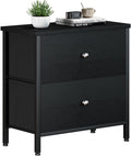 BOLUO Black Nightstand 2 Drawer Dresser - Small Space Organizer