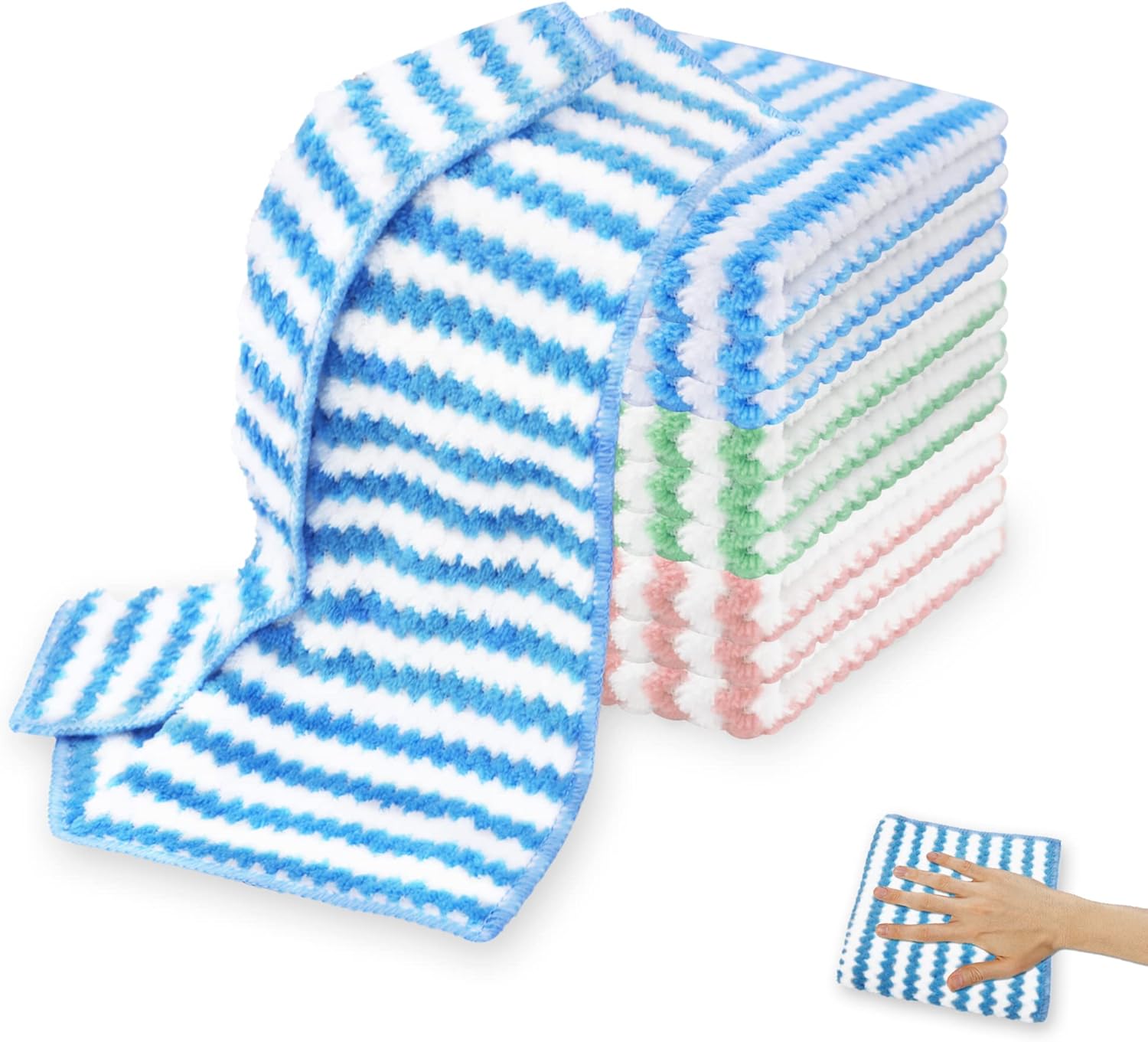 Absorbent Microfiber Cleaning Cloths - 10 Pack