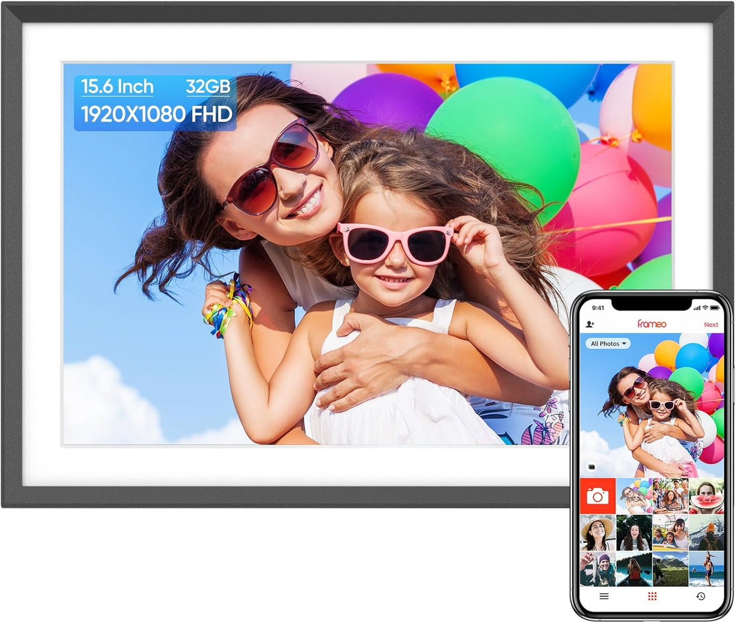 ARZOPA Digital Picture Frame 15.6in WiFi Touch Screen for Memories