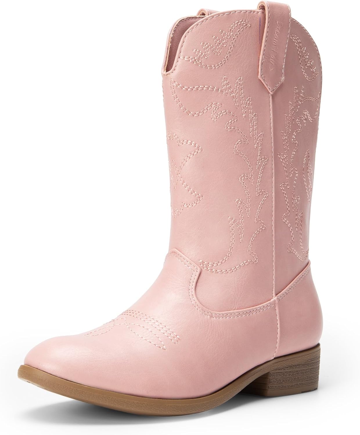 DREAM PAIRS Girls Mid Calf Cowboy Boots for Trendy Western Style