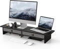 Fenge Monitor Stand with Drawer, 2-Tier Dual Monitor Riser - Large