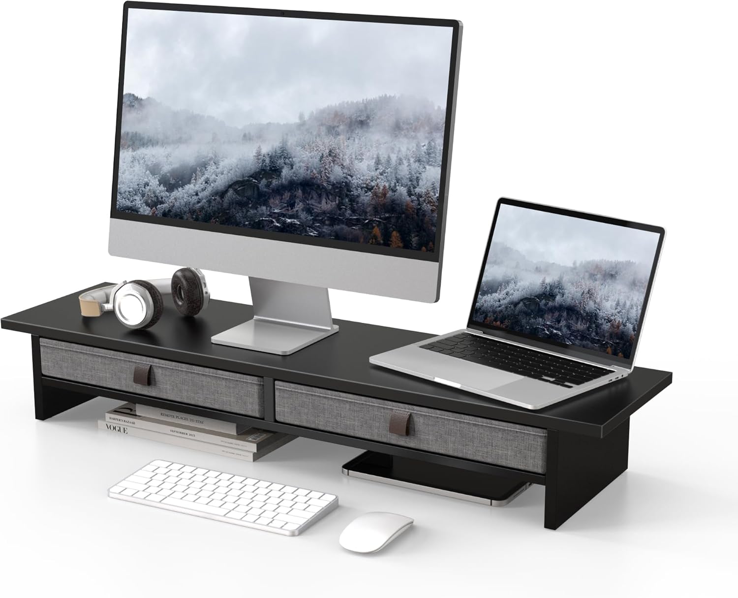 Fenge Monitor Stand with Drawer for Dual Monitors and More