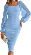 Stylish Long Sleeve Bodycon Dress for Wedding Guests and Parties